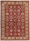 9x12 Red and Ivory Kazak Tribal Rug