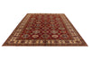 9x12 Red and Ivory Kazak Tribal Rug