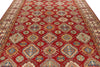 9x12 Red and Ivory Kazak Tribal Rug