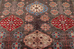 9x12 Brown and Multicolor Turkish Tribal Rug