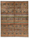 9x12 Brown and Multicolor Tribal Rug