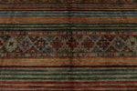 9x12 Brown and Multicolor Tribal Rug