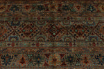 9x12 Brown and Multicolor Tribal Rug