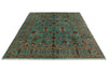 8x10 Blue and Multicolor Turkish Tribal Rug