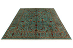 8x10 Blue and Multicolor Turkish Tribal Rug