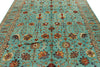 8x10 Blue and Multicolor Turkish Tribal Rug