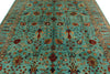 8x10 Blue and Multicolor Turkish Tribal Rug