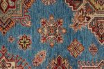 10x14 Blue and Red Kazak Tribal Rug