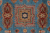 10x14 Blue and Red Kazak Tribal Rug