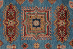 10x14 Blue and Red Kazak Tribal Rug