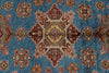 10x14 Blue and Red Kazak Tribal Rug