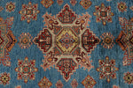 10x14 Blue and Red Kazak Tribal Rug