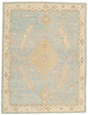 5x7 Light Blue and Ivory Turkish Oushak Rug