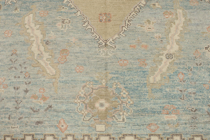 5x7 Light Blue and Ivory Turkish Oushak Rug