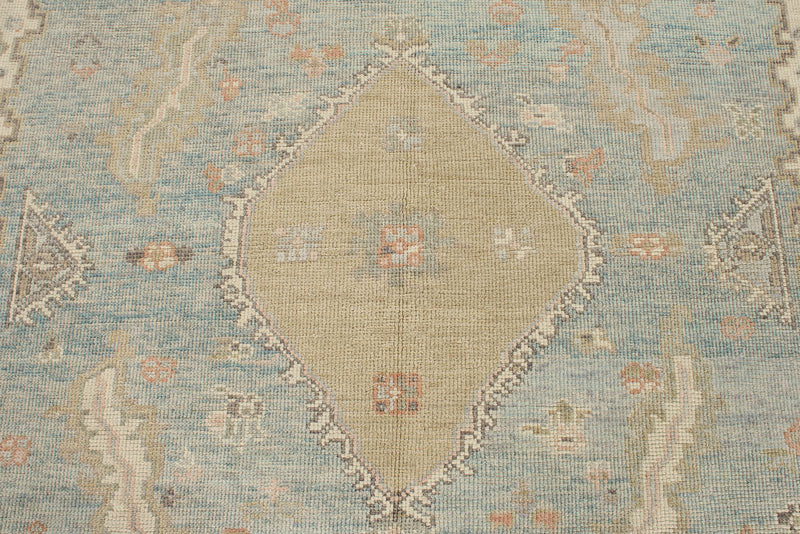 5x7 Light Blue and Ivory Turkish Oushak Rug