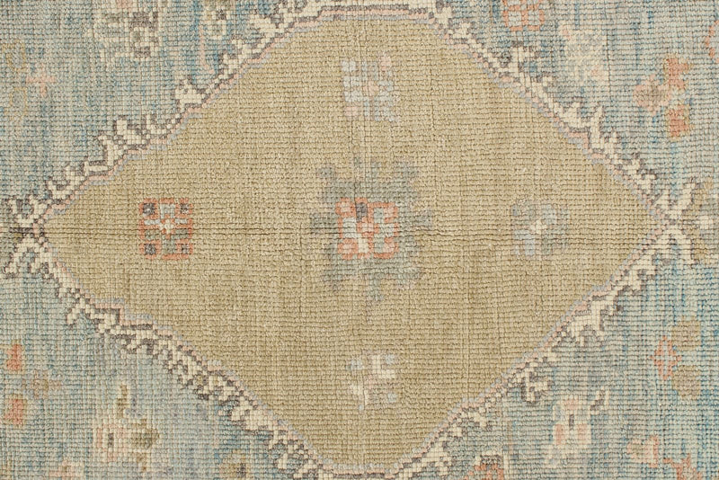 5x7 Light Blue and Ivory Turkish Oushak Rug