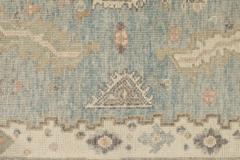 5x7 Light Blue and Ivory Turkish Oushak Rug