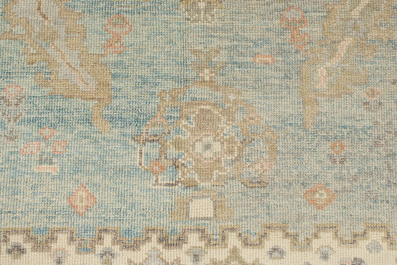 5x7 Light Blue and Ivory Turkish Oushak Rug