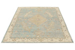 5x7 Light Blue and Ivory Turkish Oushak Rug