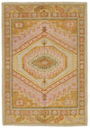 5x7 Pink and Light Brown Turkish Oushak Rug