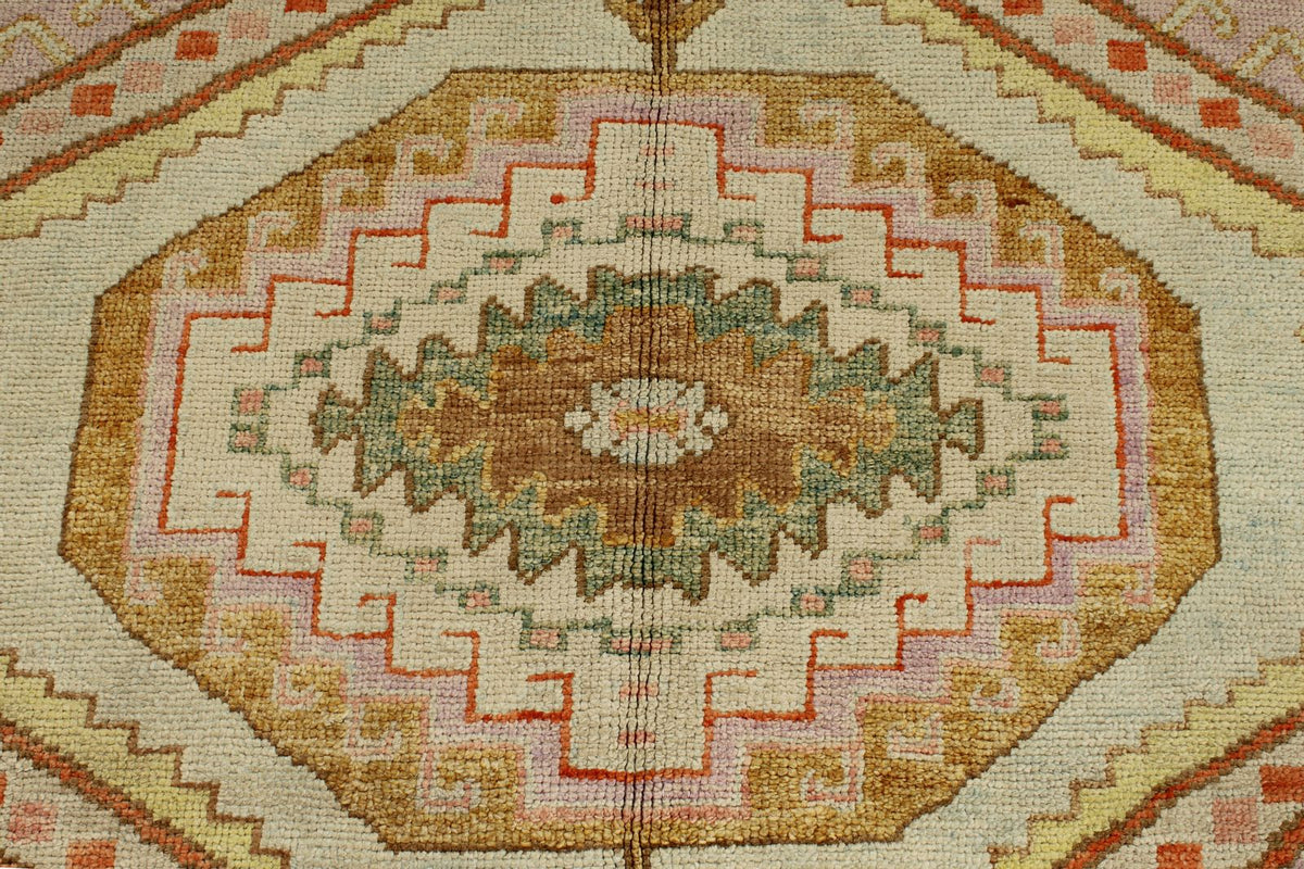 5x7 Pink and Light Brown Turkish Oushak Rug