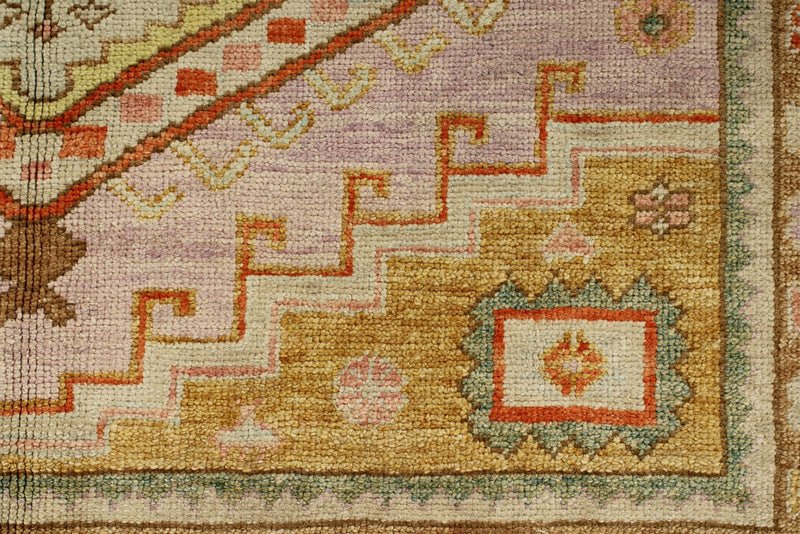 5x7 Pink and Light Brown Turkish Oushak Rug