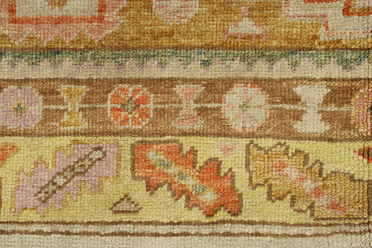 5x7 Pink and Light Brown Turkish Oushak Rug