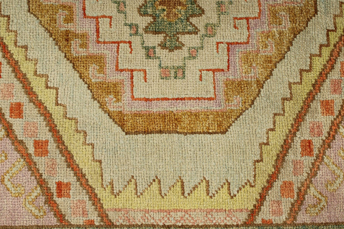 5x7 Pink and Light Brown Turkish Oushak Rug