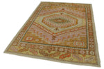 5x7 Pink and Light Brown Turkish Oushak Rug