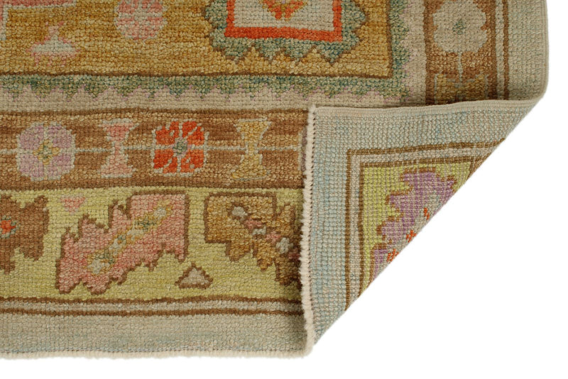 5x7 Pink and Light Brown Turkish Oushak Rug