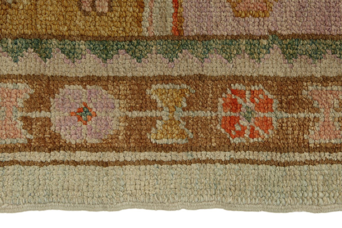 5x7 Pink and Light Brown Turkish Oushak Rug