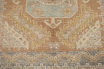 6x7 Light Rust and Blue Turkish Oushak Rug