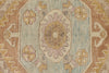 6x7 Light Rust and Blue Turkish Oushak Rug