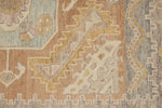 6x7 Light Rust and Blue Turkish Oushak Rug