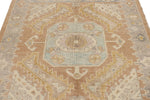 6x7 Light Rust and Blue Turkish Oushak Rug