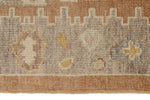 6x7 Light Rust and Blue Turkish Oushak Rug