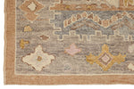 6x7 Light Rust and Blue Turkish Oushak Rug