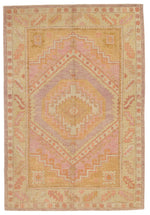 4x6 Multicolor and Green Turkish Oushak Rug