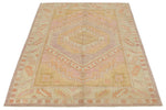 4x6 Multicolor and Green Turkish Oushak Rug