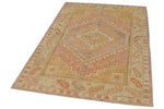 4x6 Multicolor and Green Turkish Oushak Rug