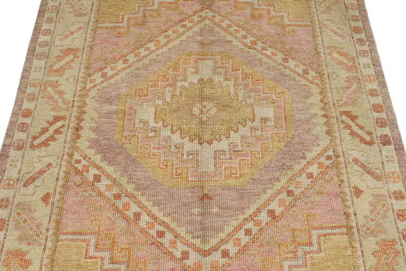 4x6 Multicolor and Green Turkish Oushak Rug