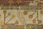 10x14 Purple and Ivory Turkish Oushak Rug