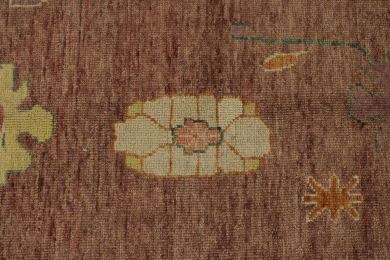 10x14 Purple and Ivory Turkish Oushak Rug