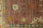 10x14 Purple and Ivory Turkish Oushak Rug