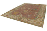 10x14 Purple and Ivory Turkish Oushak Rug