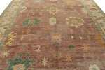 10x14 Purple and Ivory Turkish Oushak Rug
