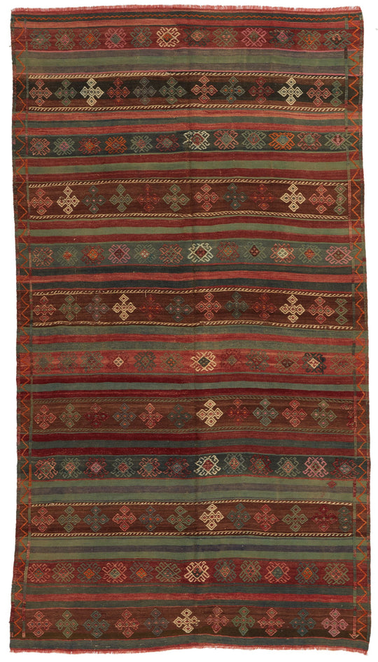 5x10 Multicolor Turkish Tribal Rug