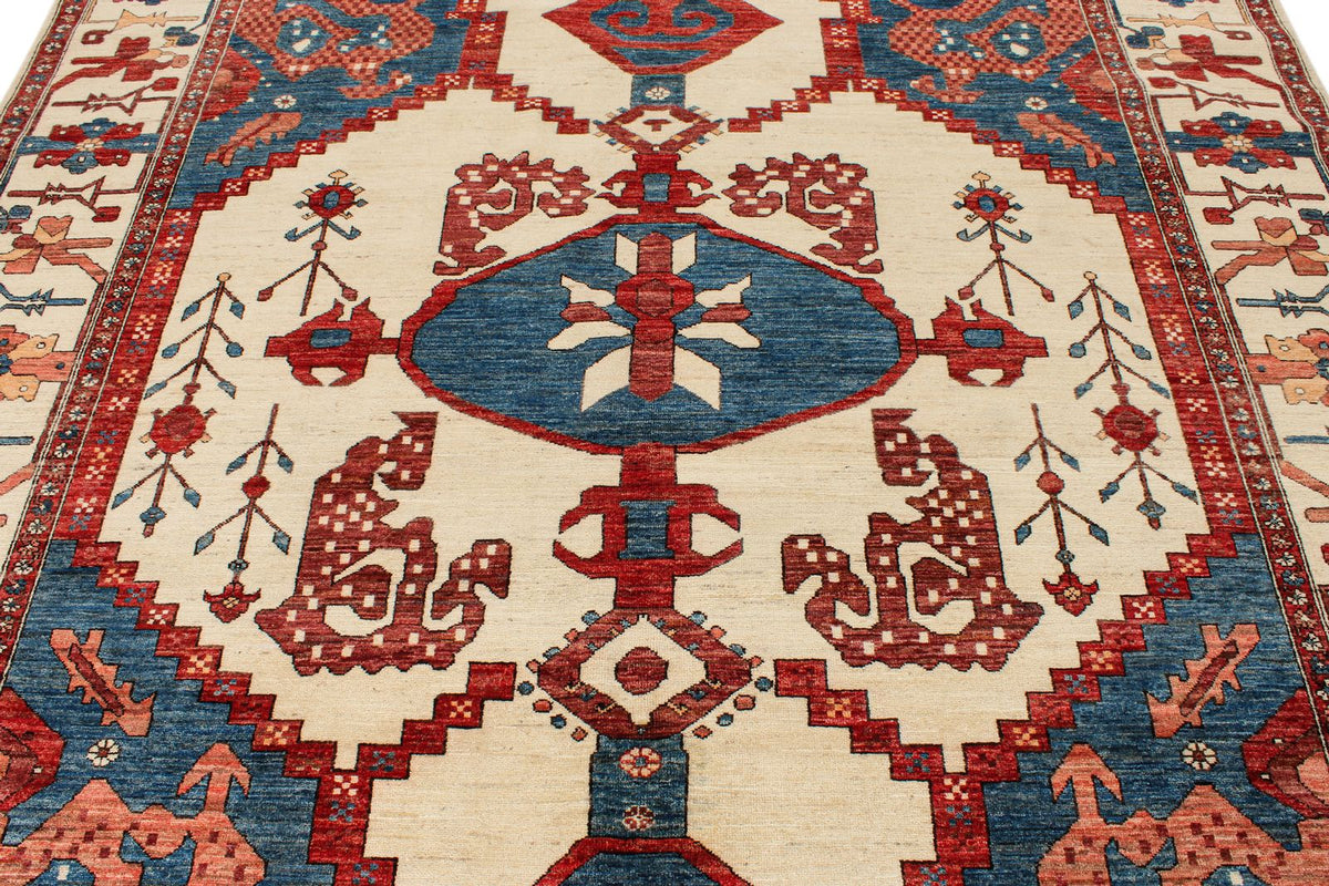 8x10 Navy and Ivory Anatolian Traditional Rug