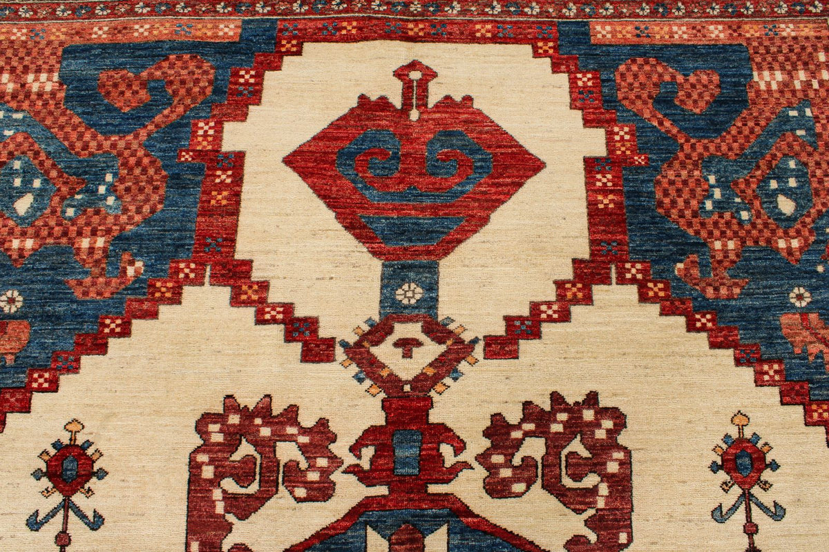 8x10 Navy and Ivory Anatolian Traditional Rug
