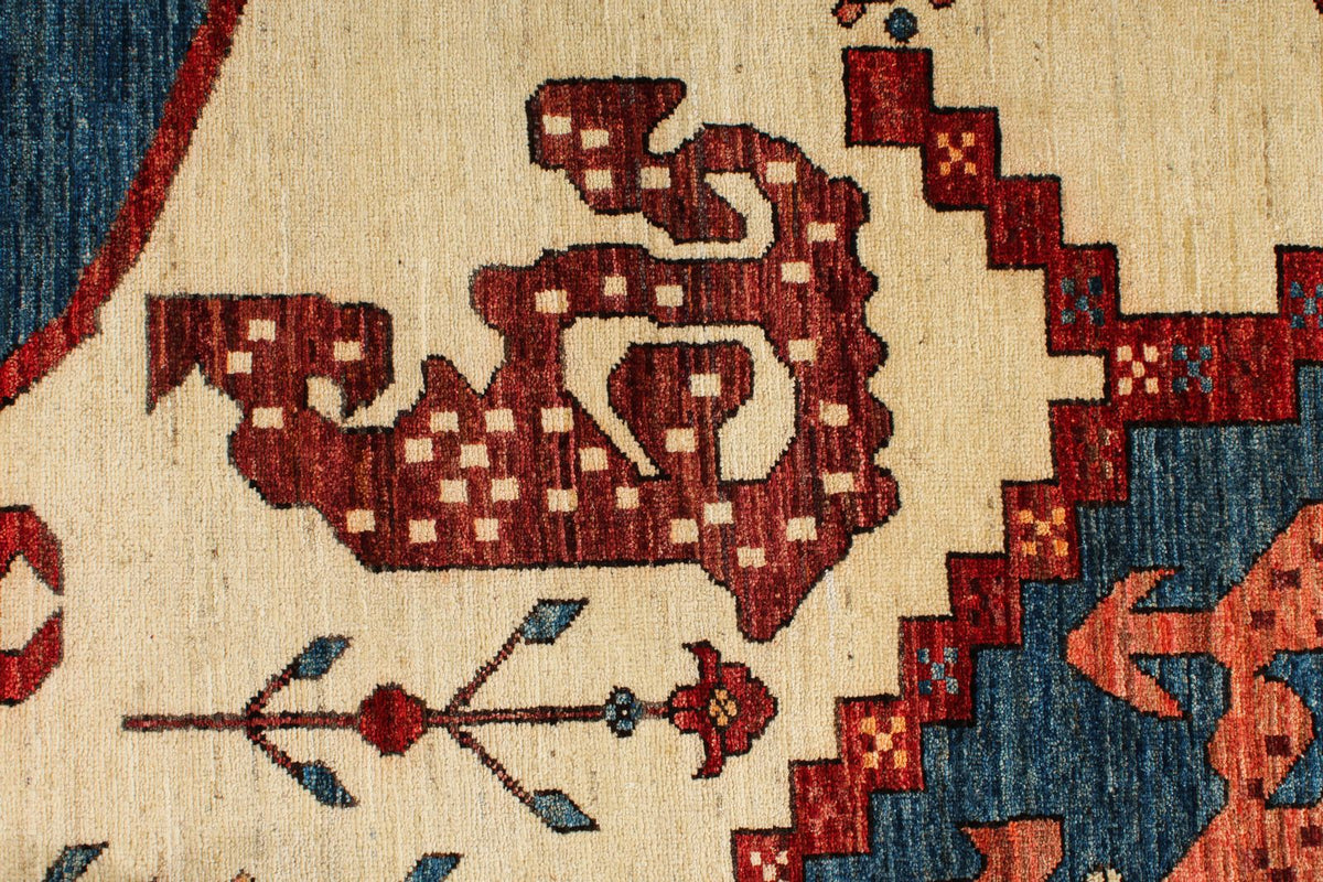 8x10 Navy and Ivory Anatolian Traditional Rug
